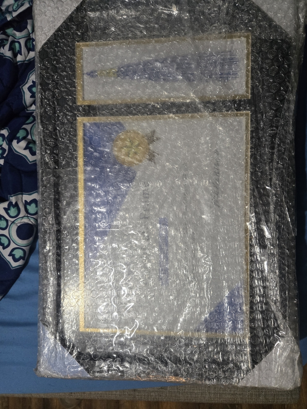 Framed Certificate Wall Frame in Black and Gold With Section For Tassel